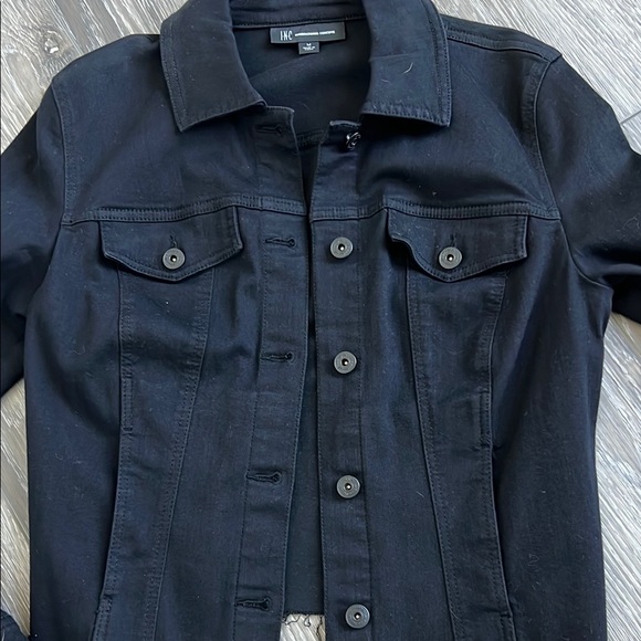 INC International Concepts Black Denim Jacket - Picture 2 of 3